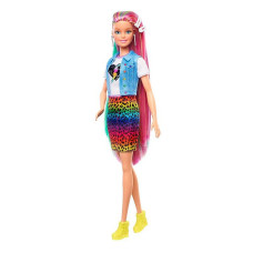 BARBIE Leopard Rainbow Hair Doll, GRN81