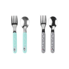 BABYONO baby kit (fork, spoon), stainless steel 1065 12m +