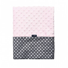 WOMAR Bubble Valboa blanket double sided 75х100см Pink/Grey silver DOTS