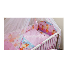 ANKRAS rim Crib Giraffe - Dots 180cm - pink