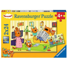 Ravensburger puzzle 2X24 At home with the Kid-e-Cats R 05080