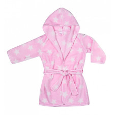 DUET BABY CORAL Children's bathrobe with hood 104-116, 808 STARS pink