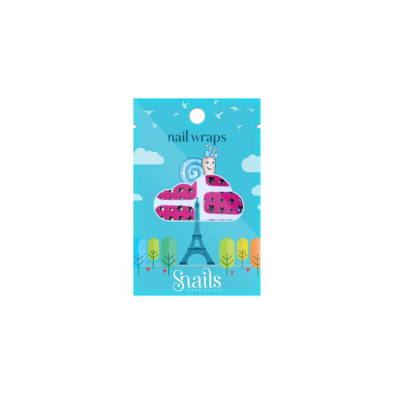 SNAILS Nail Wraps Pink Stars, 0453