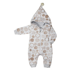 KOALA CIRCLES romper with long sleeves and hood 09-731, size 68 brown