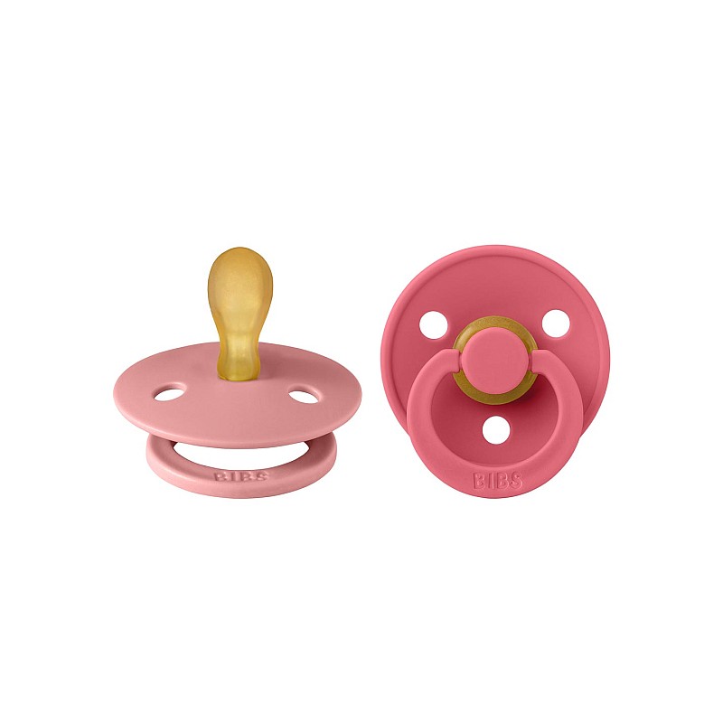 BIBS Colour symmetrical pacifiers Dusty Pink / Coral 6-18m., 2 pcs.