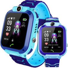 Blue smart watch for kids with GPS and micro sim card