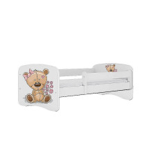 KOCOT KIDS Bed babydreams white teddybear flowers without drawer with mattress 180/80