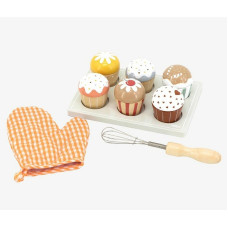 Label Label Role play - Wooden Cupcake Set TR-353016