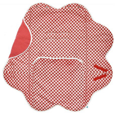 WALLABOO envelope-blanket Fleur, 85x85cm, Vichy red