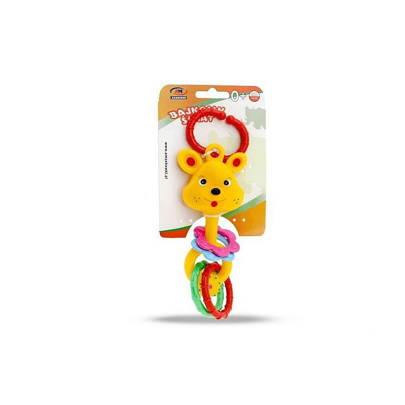 AM rubber toy with rings 094A yellow giraffe