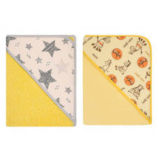 DUET BABY Hooded towel 80x80cm yellow 415