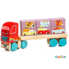 CUBIKA wooden truck with cubes LM-14, 13432