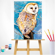 TSVETNOY Painting set by numbers 30x40cm Barn Owl, ME1124e