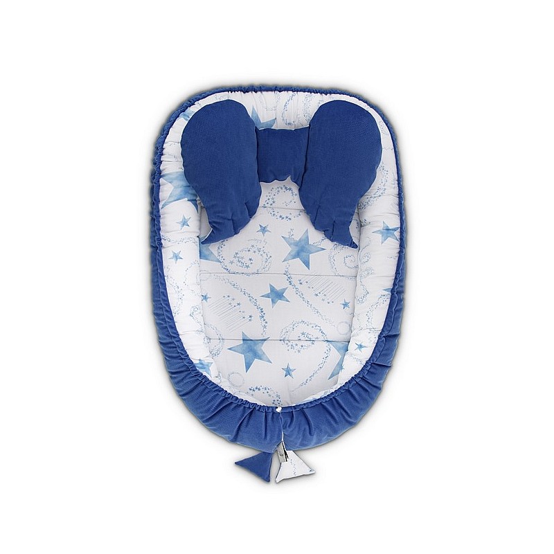 BELISIMA VELVET nest for the newborn P02-0389 GWIAZDECZKI, blue