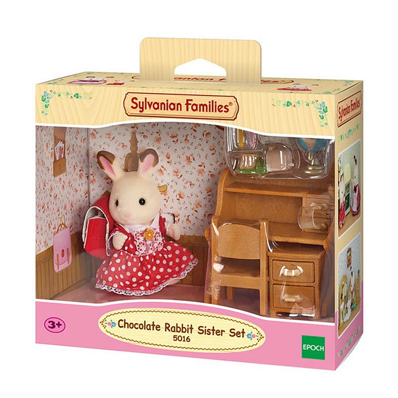 SYLVANIAN FAMILIES Chocolate Bunny's sister and writing desk