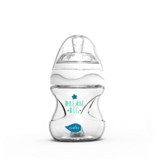 Nuvita glass bottle 140 ml with silicone pacifier, 6013 white