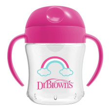 DR.BROWNS Soft-Spout sippy cups with handles and silicone spout 6mth + 180ml, pink TC61003-INTL