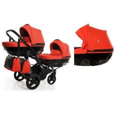 JUNAMA DIAMOND DUO SLIM stroller for twins 2in1, 03 red / black