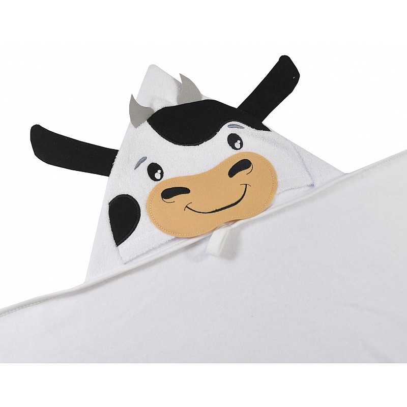 KOALA Towel hooded RANCZO 90x90cm, 08-504 white Cow