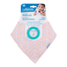 Dr. Brown’s® Bandana Bib with Snap-On Teether 3m+ HERRINGBONE AC127-P2