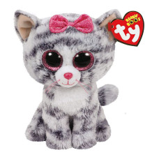 TY Beanie Boos Toy GREY CAT KIKI 15.5sm, TY37190