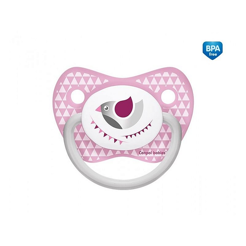 CANPOL BABIES Let's Celebrate silicone pacifier anatomically shaped 18m + 23/281 pink