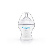 BABYONO NATURAL NURSING 180ml bottle with silicone teat 0m + 9/2021 1450