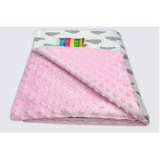 ANKRAS MINKY Clouds blanket 75x100cm pink-white