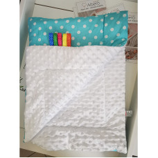 ANKRAS MINKY Dots blanket 75x100cm white/turquoise