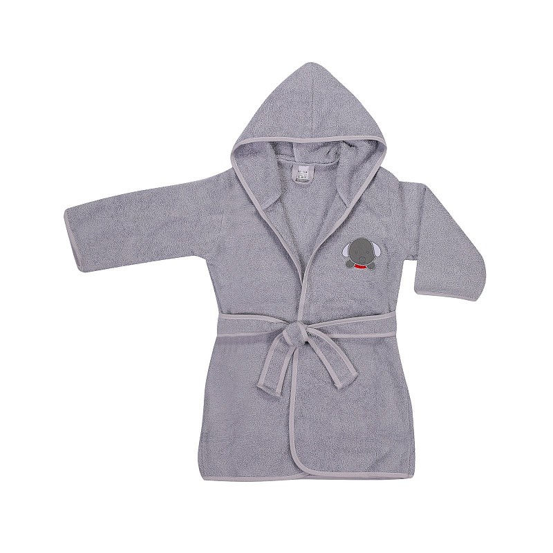 DUET BABY FROTTE Children's bathrobe with hood 80-92cm, 466 DOG grey (744665)