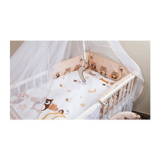 ANKRAS rim for cots Owl 180 cm - beige