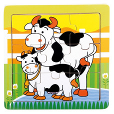 BINO wooden puzzle COWS 10m+ 88018