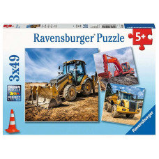 Ravensburger puzzle 3x49 Digger at work R 05032