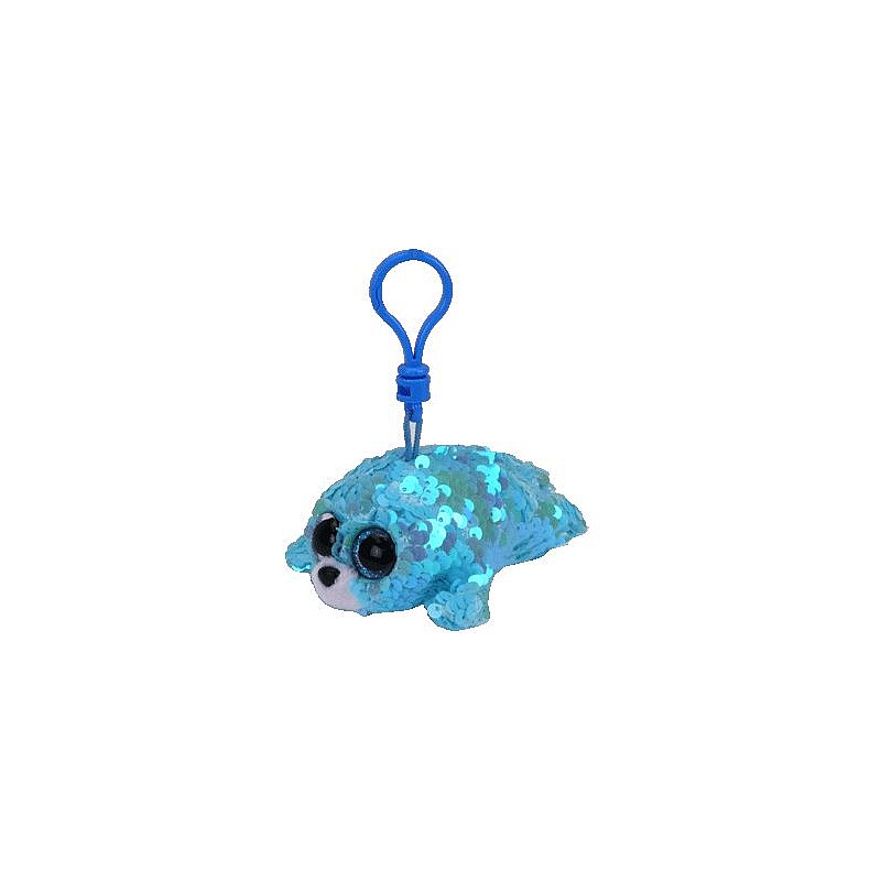 TY Flippables Toy - Keychain WAVES SEQUIN AQUA SEAL 8cm, TY35306