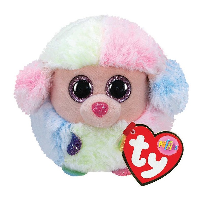 TY PUFFIES Soft toy Rainbow poodle 8cm, TY42511