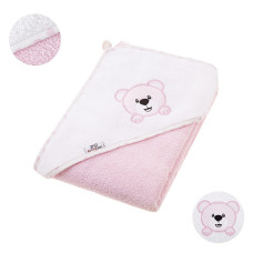 BOCIOLAND Hooded Towel 80x80cm BEAR pink BL024