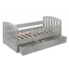 YAPPY KIDS YappyLux bed 160x80cm with drawer, light grey