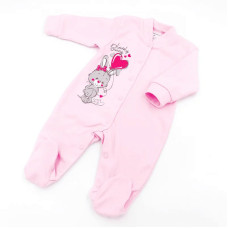 GAMEX romper with long sleeves LOVELY BUNNY (454) 400436, 62 size. pink