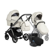 TUTIS MIO Leather universal carriage 3in1, 057 Light Grey