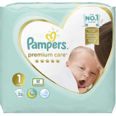 Pampers Premium Care S1, 2-5kg, 26 pcs.