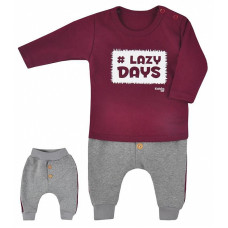 KOALA LAZY DAYS pants with blouse 80 size 07-408 gray / burgundy