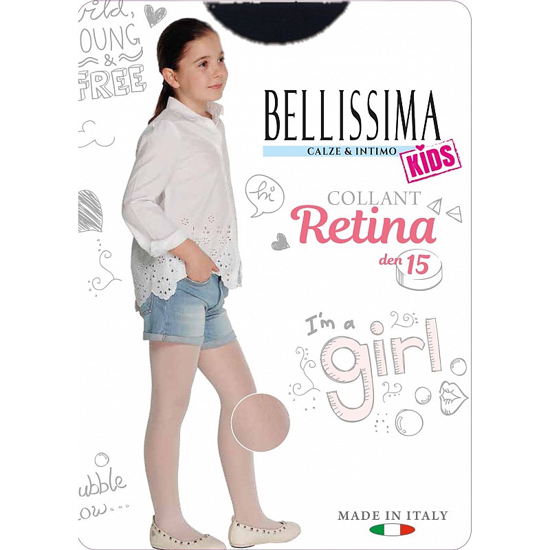 BELLISSIMA Tights for girls RETINA 30 marine 8 - 140cm