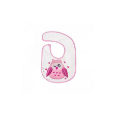 AKUKU Small bib with velcro closure 1pcs. A1305 OWL pink