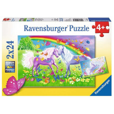 Ravensburger puzzle 2X24 Rainbow Horses R 09193