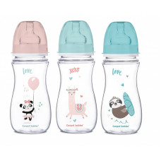 CANPOL BABIES EXOTIC PP bottle with 300ml wide neck and silicone teat 12m + 35/222