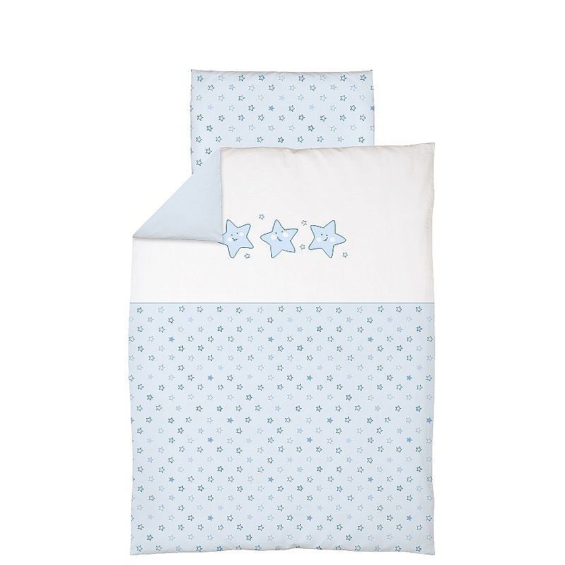 CEBABABY bed linen 2 piece with embroidery 135x100sm STARS BLUE