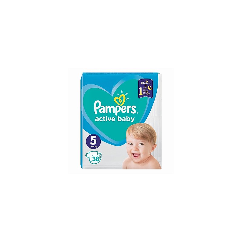 PAMPERS Active Baby Autiņbiksītes S5, 11-16kg 38 gab. VPM