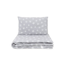 MamoTato bed linen set 2D/ 135x100cm STARS, white/grey 14333