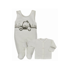 JUSTIN KOALA Romper with blouse size 68 04-886 ecru boy