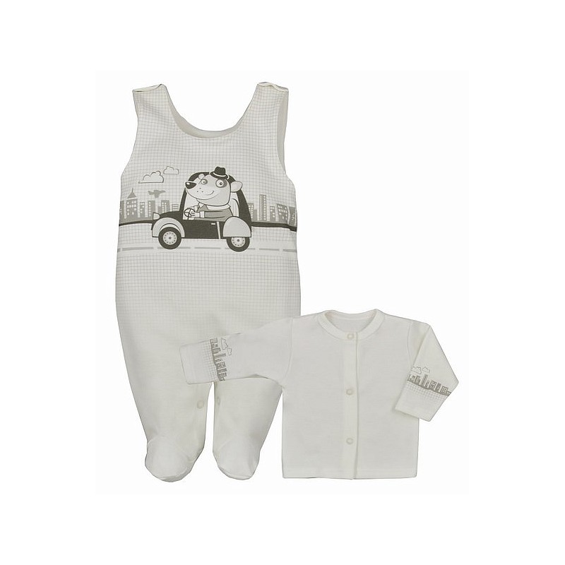 JUSTIN KOALA Romper with blouse size 68 04-886 ecru boy